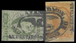 MEXICO. Sc 2/3º. 1856. 1rl + 2rs. Queretaro Name, Oval CELAYA With EAGLE (xxx) Sch 1292. Fine And Nice Pair. - Messico