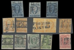 MEXICO. Sc 1º/4º. 1856 1/2 Rl (3) 1rl (5), 2rs (4) And 4rs. Puebla District, Variety Of Shades Incl. 3 Chalchicomulas, 2 - Mexico