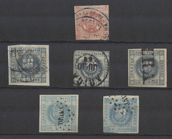 PERU. 1858. Selection Of 6 Diff Cancels Diff Shades About Fine. Nice Group. - Pérou