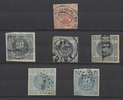 PERU. 1858. Selection Of 6 Diff Cancels Diff Shades About Fine. Nice Group. - Perù