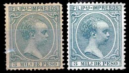 PHILIPPINES. 1891-93.  Alfonso XIII.  5 Ms Light Green Impresos.  Superb Mounted Mint Well Centered Copy Of This Extra R - Philippinen