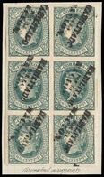 PHILIPPINES. 1869. 20M* (6). HPN. 6 2/8c Verde, Bloque Vertical De Seis Nuevo Con Goma Y Sobrecargas Diagonales INVERTID - Filippine