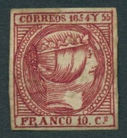 PHILIPPINES. 1854. Ed 2*. 10c Carmin, Full Margins, Faultless. Very Nice Cond Stamp. Cat 2009. 750 Euros. - Filippijnen