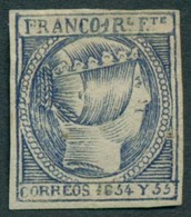 PHILIPPINES. 1854. Ed3*. 1 Real Azul Oscuro. Fine Mint Good Margins, Faultless Stamp. Lovely Item. Edif 2009 Cat 1,000 E - Filippine