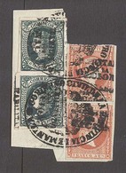 PHILIPPINES. 1869-70. HPN. Emisiones Habilitado Por La Nacion. Ed 20H(2), 20N (2). 5c Bermellon X2 6 2/8 Verde X2 Pareja - Philippines