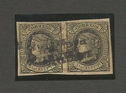 PHILIPPINES. Ed. 20Mº (x2) 31 18c Black Hong. Pair "HABILITADO" Double + Inverted. Unrecorded / Used. VF. - Philippines