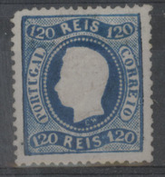 PORTUGAL. 34* 120rs Dark Blue D.Luis I., Perforated, Very Well Centered Fine Mint Copy (Af. 97 Esc. 65,000) - Other & Unclassified