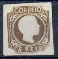 PORTUGAL. 10*. D. Pedro V Curly Hair 5rs Cast. V.good Margins All Around, Fine Mint Copy. (Af. 97 Esc. 110,000) - Autres & Non Classés