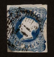 PORTUGAL. 2º. Die II. Dark Blue. DOUBLE COLOUR PRINTING. Complete Margins, Cancelled "77". (Coimbra). Gum Remains. An Ou - Other & Unclassified
