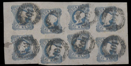 PORTUGAL. 2º. Die II. Dry Blue Shade. Outstanding BLOCK OF EIGHT In Sensational Condition. V. Good Margins On Thin Paper - Autres & Non Classés