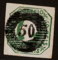 PORTUGAL. 3º. Green Shade. V. Good Margins All Around, On Medium Thick Paper. Cancelled "50" Grill (***) Of Ponta Delgad - Other & Unclassified