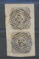 PORTUGAL. 9º. Lilac. Vertical Pair On Thin Paper, Huge Margins, Cancelled "52" Dots (Porto). Very Close Chickers, Compos - Autres & Non Classés