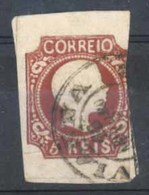 PORTUGAL. 10º. Red Brown. 3 Large Margins, Fourth Is Cut Into, Cancelled "VIANNA/16 MARZO" C.d.s. (R.R.R.) - Other & Unclassified