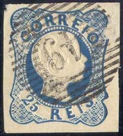 PORTUGAL. 12º. Type I Dark Blue. V. Good Margins, Cancelled "49" Grill (***) Of Horta/Açores Islands. Superb. - Other & Unclassified