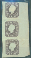 PORTUGAL. 14***/**. Type II. Left Border Of Sheet. (upper Stamp Just Touches). Fine And Extremely Rare. Ex-Lima. - Other & Unclassified