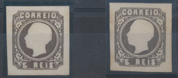 PORTUGAL. 14*. REPRINTS Of 1885. 2 Samples In Brown And Olive Brown Large Margins On Thick Yellowish Paper. - Other & Unclassified