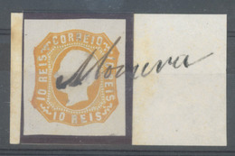 PORTUGAL. 15º. Orange Yellow. Large Margins, Cancelled Manuscript "MOU(RA)". Outstanding Item. - Other & Unclassified