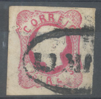 PORTUGAL. 16º. Type V. Carmine. Large Margins. Cancelled Oval Pref. Pmk. "LUMI(AR)" (**). Extremely Fine And Scarce. - Other & Unclassified