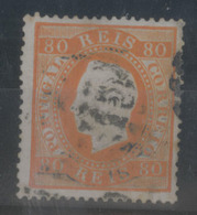 PORTUGAL. 42º. 80rs Orange PERF 14. V. Fine Used. Extr. Rare Stamp. Af.99 185,000 Esc. - Other & Unclassified