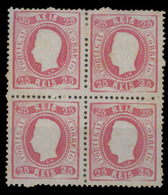 PORTUGAL. 30**/***. 25rs Red Rose Die V Fita Curva Perf. Mint BLOCK OF FOUR, Of Which The Lower Pair Is Unmounted Mint.  - Altri & Non Classificati