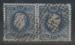 PORTUGAL. 34º. 120rs Blue Perf. Horiz. Used Pair. V. Fine. Af.99 51,000 Esc. - Altri & Non Classificati