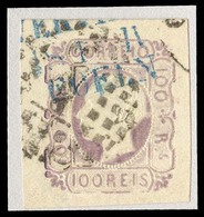 PORTUGAL. 18º. Lilac-mauve. Large/huge Margins. Pmk. "1" Dots AND Blue "VERVIERS/IV/COELN" (Prussian Entry). V. Fine. - Other & Unclassified