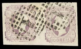 PORTUGAL. 18º. Horiz. Pair, Large Margins All Around, On Medium White Paper, Pmk "1" Dots. Fine And Appealing. - Other & Unclassified