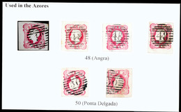 PORTUGAL. 16º. Die V. Used In The Açores Islands. 6 Choice Stamps, Pmks. 48 (Angra) (x4) And 50 (Ponta Delgado) (x2). V. - Other & Unclassified