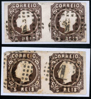 PORTUGAL. 14º. Die III, 2 Horiz. Pairs, One V. Good Margins, Showing Small Printing Flaws. - Altri & Non Classificati