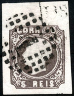 PORTUGAL. 14º. Die III, Dark Brown, Huge Margins, Upper Is Border Sheet, Pmk "1" Dots And Boxed "Lis(boa)". Extr. Fine. - Other & Unclassified