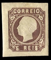 PORTUGAL. 14**. Die III, Brown Shade. Variety With Bump On 5 And Whiteline Between S And Frame. Huge/mammoth Margins All - Other & Unclassified