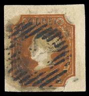 PORTUGAL. 1º. Die I, Deep Red Brown. Late State Ont Hin Paper. Large/huge Margins All Around, Rich Impression, Minimal I - Other & Unclassified