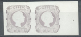 PORTUGAL. 9*. 100rs Lilas. 1885 Reprint. Horiz. Pair, Large Margins Which Is Border Of Sheet At Right. Extr. Fine. - Altri & Non Classificati