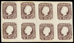 PORTUGAL. 14***. D. Luis I. 5rs Dark Brown. V. Good Large Margins All Around. Type Similar To VI With Eight Cliches, Unm - Altri & Non Classificati