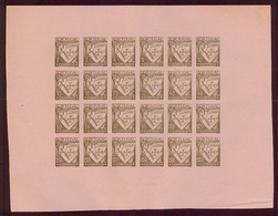 PORTUGAL. 1926-31. Lusiadas. Trial Colour Proof. Complete Miniature Presentation Sheet Of 24 Diff. Values, Brown On Pink - Other & Unclassified