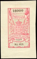 PORTUGAL. 1899. Essay For Revenue Type 1$000/Mil Reis, Red And Green Imperf Large Margins 36x68 Mm. On Thin Paper. - Other & Unclassified