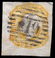 PORTUGAL. 15º. 1862. 10rs Yellow, Large Margins, Cancelled 119 (Gouveia). XF. Cat 05 77,50 Euros. - Sonstige & Ohne Zuordnung