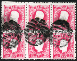 PORTUGAL. 30º. Type VII. 25rs. Carmin Intense. Excellent Block Of 6 Used. - Other & Unclassified
