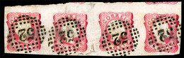 PORTUGAL. 13º Die IV. Horiz. STRIP OF FOUR, Large Mammouth Part Of Three Upper Stamps "52" Dots. - Other & Unclassified