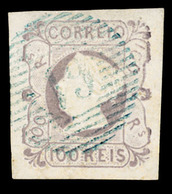 PORTUGAL. 4º. 100rs. Lilas. V. Large Margins All Around. Neat "61" Blue (Guimanâes). XF. Premium Stamp. - Other & Unclassified