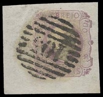 PORTUGAL. Af 9º. 1855. D. Pedro Straight Pair 100 Rs Lilac, Huge Margins All Around, CORNER OF SHEET, "105" Grill (Espro - Sonstige & Ohne Zuordnung