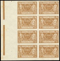 PORTUGAL. 1920. Encomendas $ 05 Brown, Block Of 8 Imperf. - Other & Unclassified