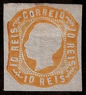 PORTUGAL. Af. 15(x). 1862. 10rs. Yellow Complete Margins / Minor Thin. Cat 05. 220 Euros. Fine Appearance. - Other & Unclassified