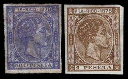 PUERTO RICO. 1878. Ed. 21s / 22s. 50c. Y 1 Pta. Sin Dentar. Bonita Presencia, Goma Translucida. Cat 06 140 Euros. - Porto Rico