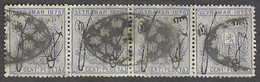 PUERTO RICO. 1875. Ed (x4). 25c Azul. Tira Horizontal De Matasellos Parrilla. Preciosa Pieza De Exposicion. - Puerto Rico