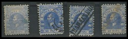 SERBIA. 1866. Yv 7 (x4). 40p X4 Used Diff Plate Verieties, Shades / Cancels. Mostly Fine. - Serbia