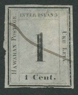 USA - HAWAII. 1863. Yv 11º 1c Black On Li Grey Paper Pen Cancelled Good Margins Faultless.fine And V Scarce Yv 2009 750  - Other & Unclassified