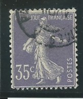 FRANCE: Obl., N° YT 136, Violet Clair, T.IIA, B Centré, TB - 1906-38 Säerin, Untergrund Glatt