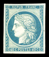 (*) N°5B, 40c Bleu, Premier Non émis, Imprimé Avant Le 9 Mars 1849, Date De La Décision Du Changement De Couleur Du 20c  - 1849-1850 Cérès