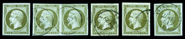 O N°11, 1c Empire, 6 Exemplaires Avec Nuances Dont Paire,1ex (*). TB  Qualité: O  Cote: 585 Euros - 1853-1860 Napoleon III